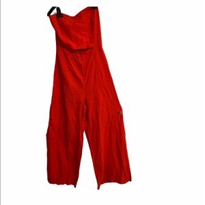 Free People Red pant jumper with belt size 10